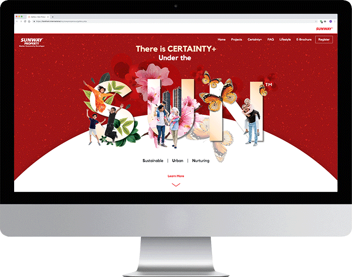 Certainty+ Under The Sun Sunway Property microsite landing page work