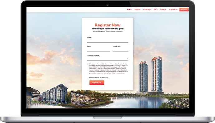  Certainty+ Under The Sun Sunway Property microsite registration page work